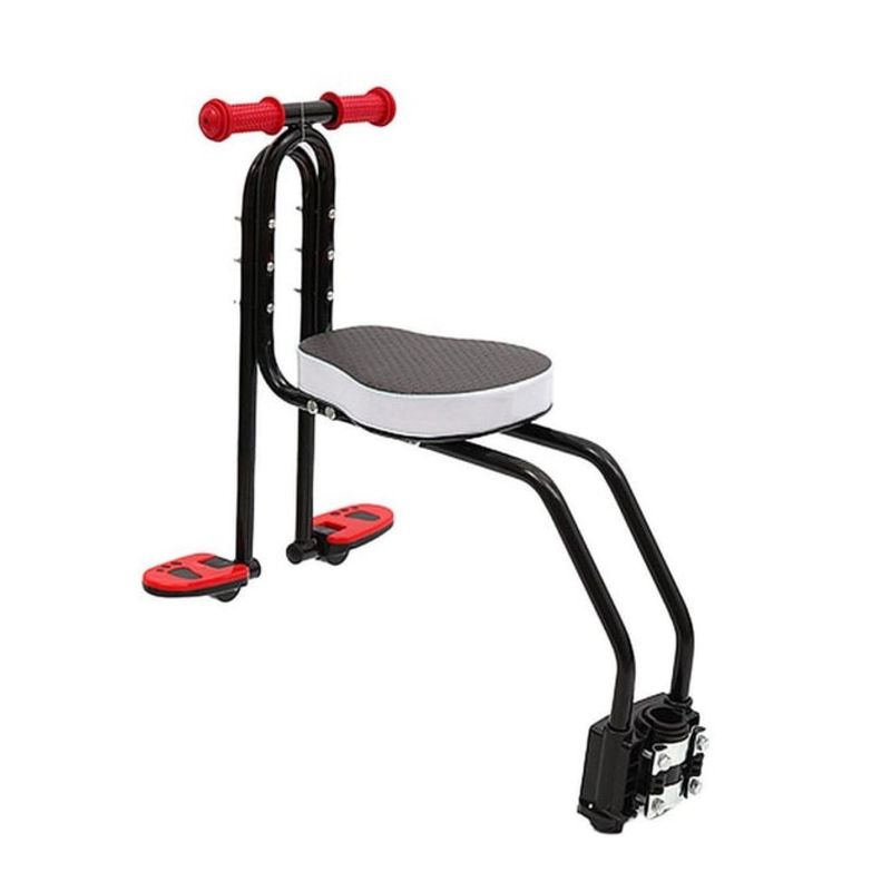 SPORTIME - Silla Auxiliar Bicicleta Asiento Delantero Bicicleta Para Niños Negro Sportime