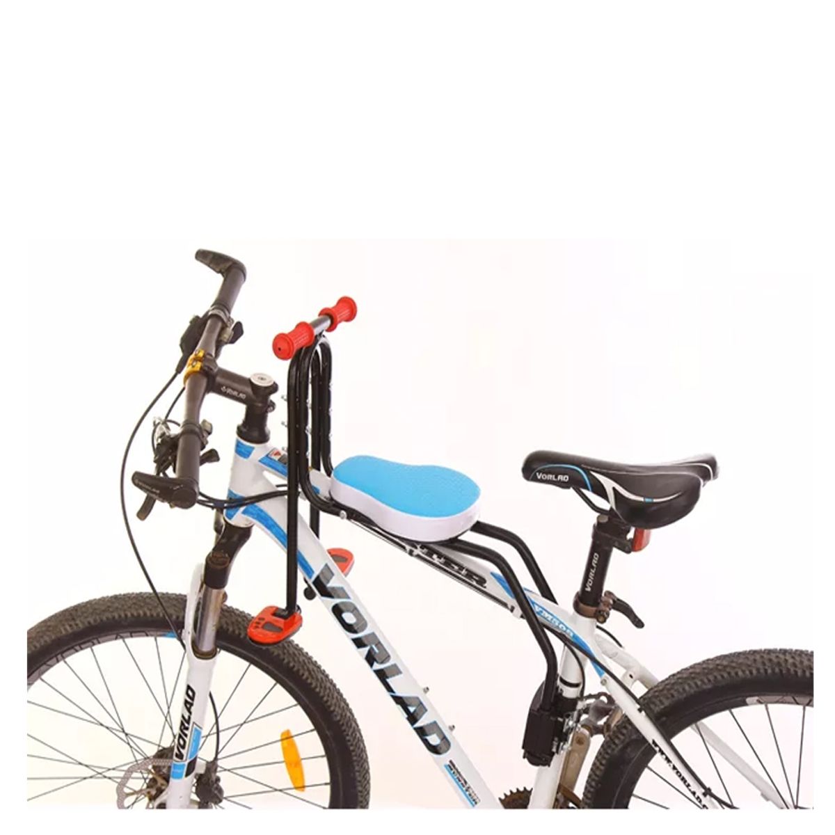 SPORTIME - Silla Auxiliar Bicicleta Asiento Delantero Bicicleta Para Niños Celeste