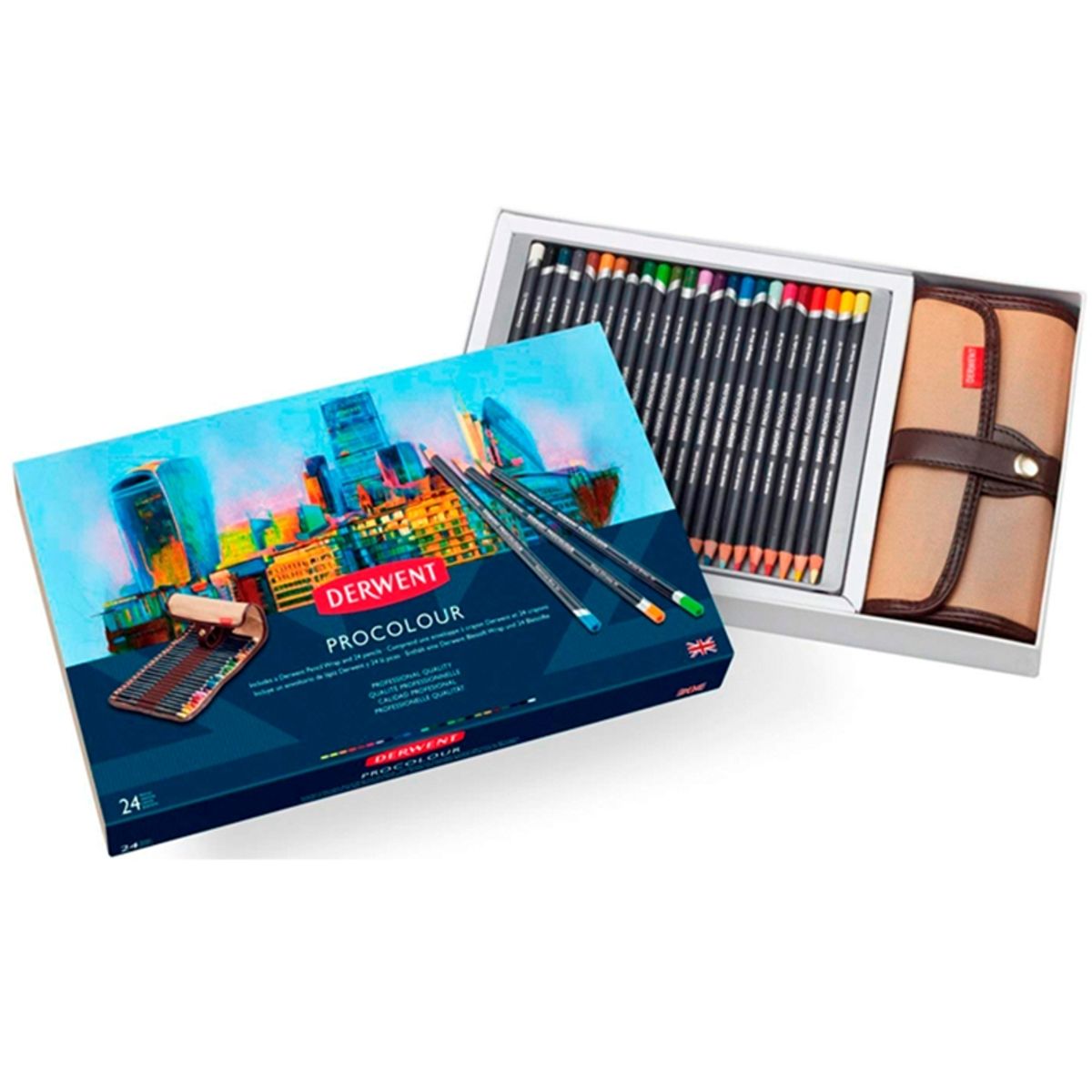 DERWENT - Lápices De Colores Procolour Derwent Set 24 con Estuche