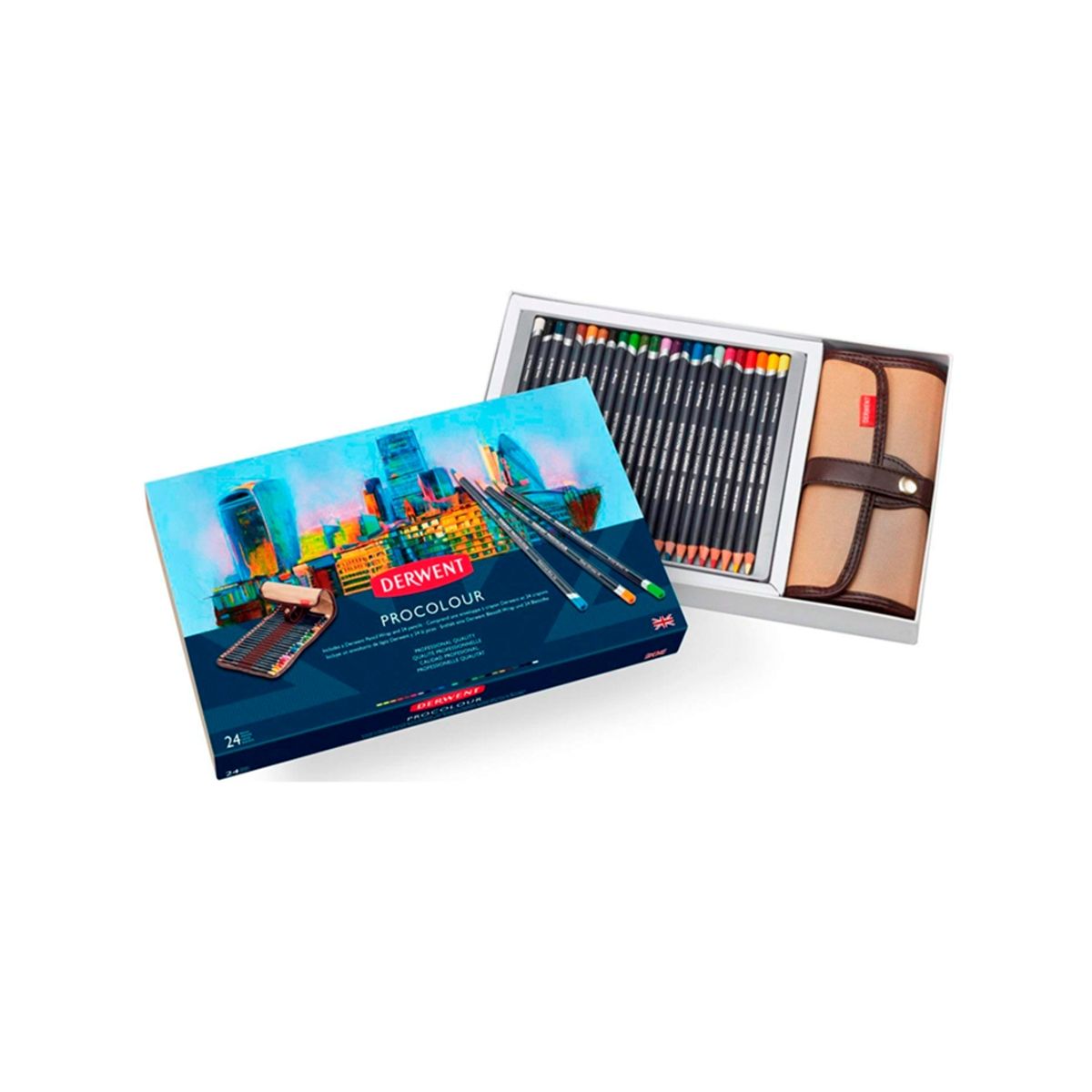 DERWENT - Lápices De Colores Procolour Derwent Set 24 con Estuche