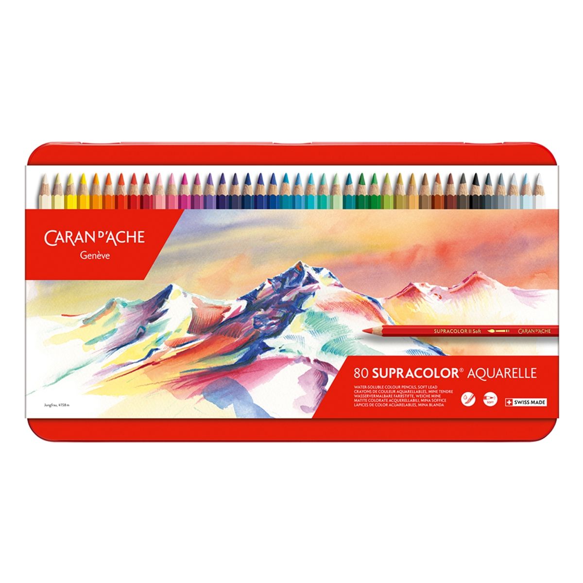 CARAN D'ACHE - Lápices Acuarela Supracolor Caran d Ache 80 Colores