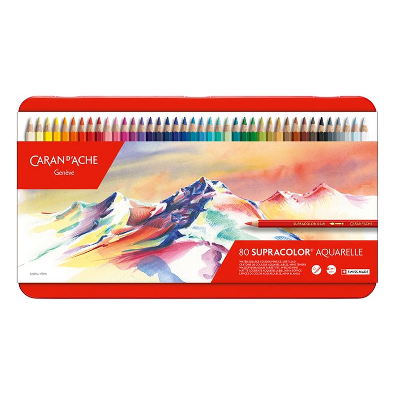 CARAN D'ACHE - Lápices Acuarela Supracolor Caran d Ache 80 Colores