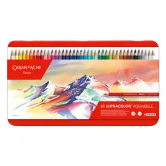 CARAN D'ACHE - Lápices Acuarela Supracolor Caran d Ache 80 Colores