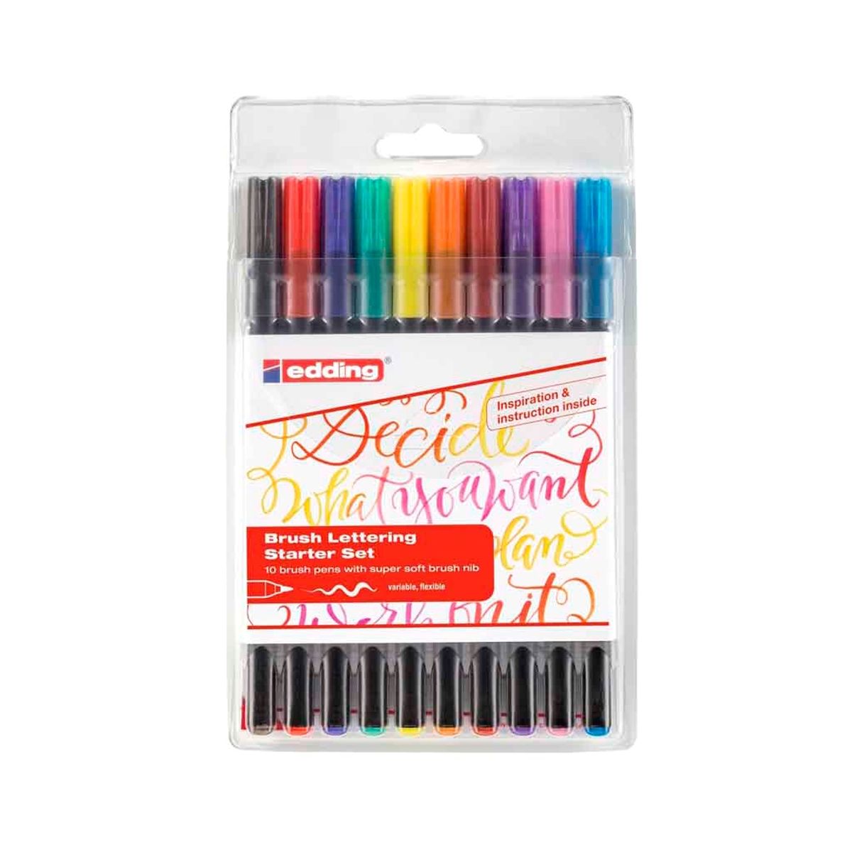EDDING - Marcadores Punta Pincel Edding Set 10 colores