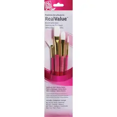 PRINCETON - Pinceles Mango Corto Fucsia Pelo Sintético Set 4