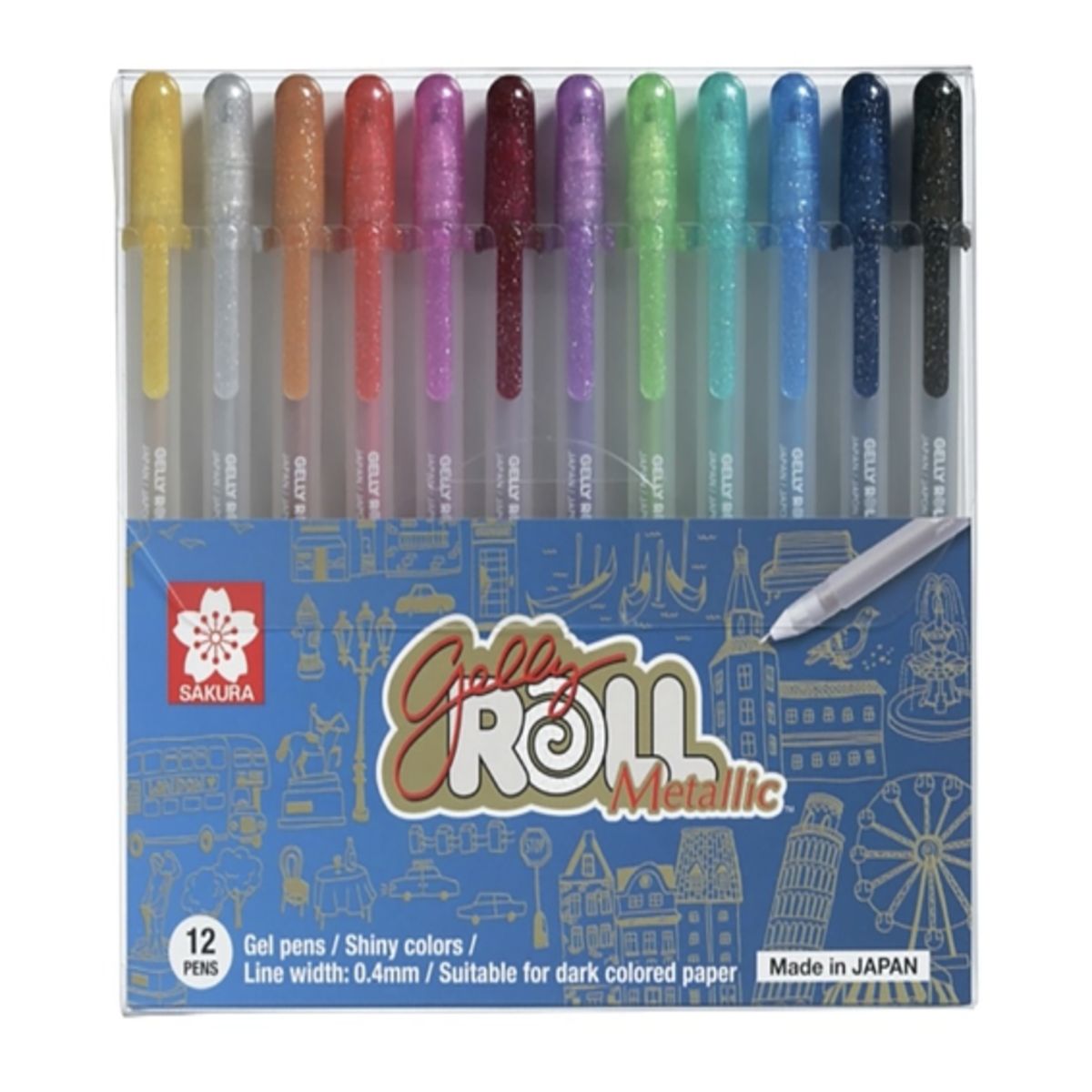SAKURA - Lápices de Gel Gelly Roll Sakura Metallic 12 Colores