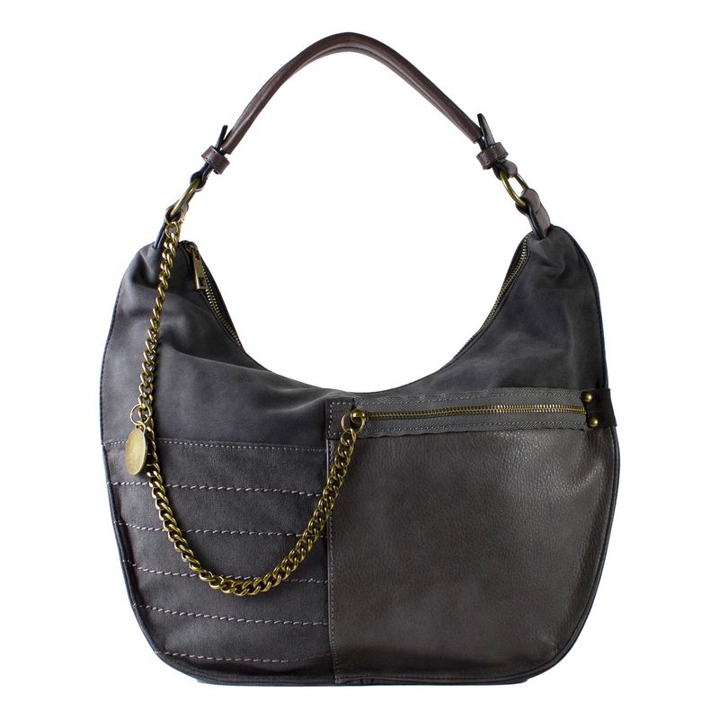 MAILEA - Cartera ecocuero patch cadena para mujer negro