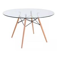 Mesa Eames 100cm redonda de vidrio