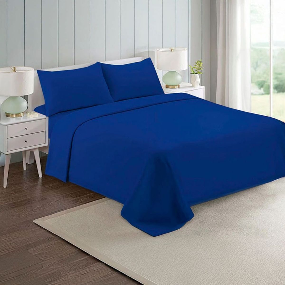 BJ HOGAR - SABANA POLAR COLOR AZUL MARINO 2 PLAZAS