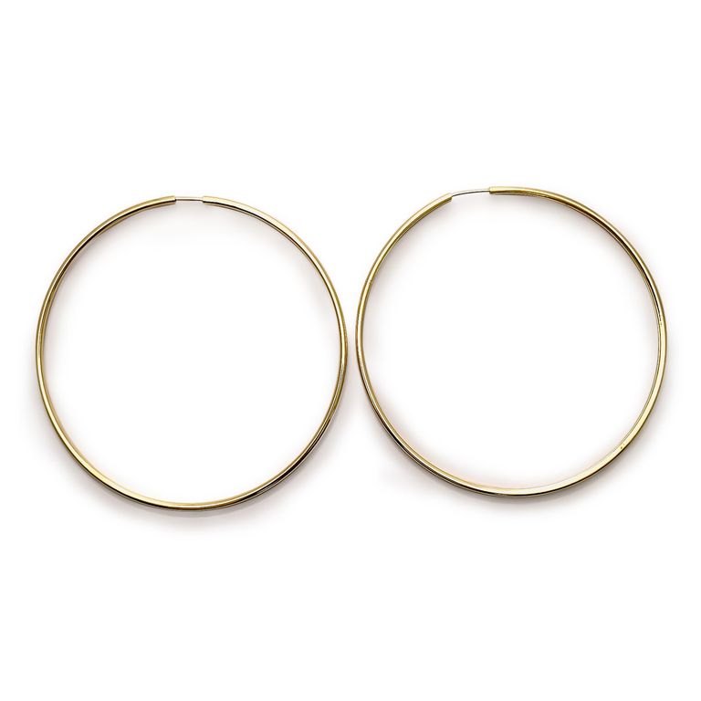 Aros Argolla 75mm Enchapado Oro 18K Dorado TALLA UNICA