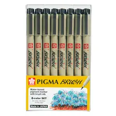 SAKURA - Plumones Punta Pincel Pigma Set 8 Colores