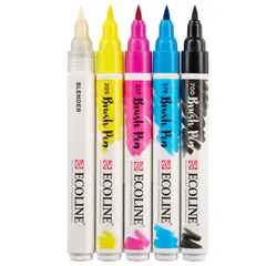 Royal Talens - Marcadores Acuarela Ecoline Set 5 Colores Primarios