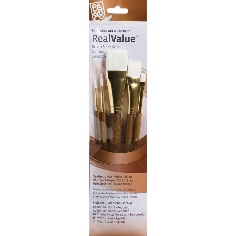 PRINCETON - Pinceles Princeton Mango Corto Cafe Pelo Sintético Set 5