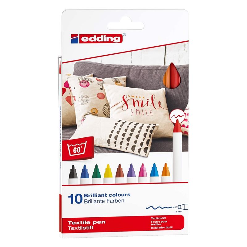 EDDING - Marcadores Textil Edding Set 10 Tonos Basicos