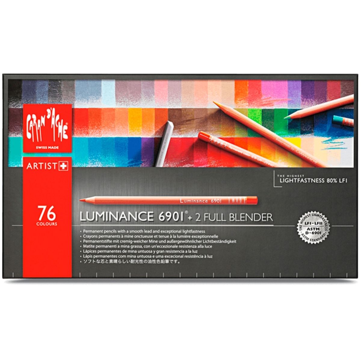 CARAN D'ACHE - Lápices Luminance Caran d Ache Set 76 Colores 2 Blender