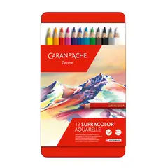 CARAN D'ACHE - Lápices Acuarela Supracolor Caran d Ache 12 Colores
