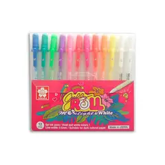SAKURA - Lápices Gel Gelly Roll Moonlight 10 Colores+2 Blancos