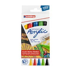 EDDING - Marcadores Acrílicos 5100 Set 5 Colores Básicos