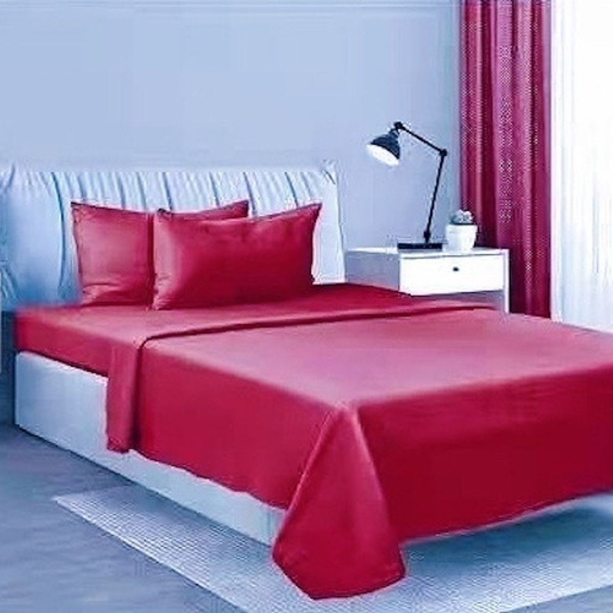 BJ HOGAR - SABANA POLAR COLOR ROJO 2 PLAZAS