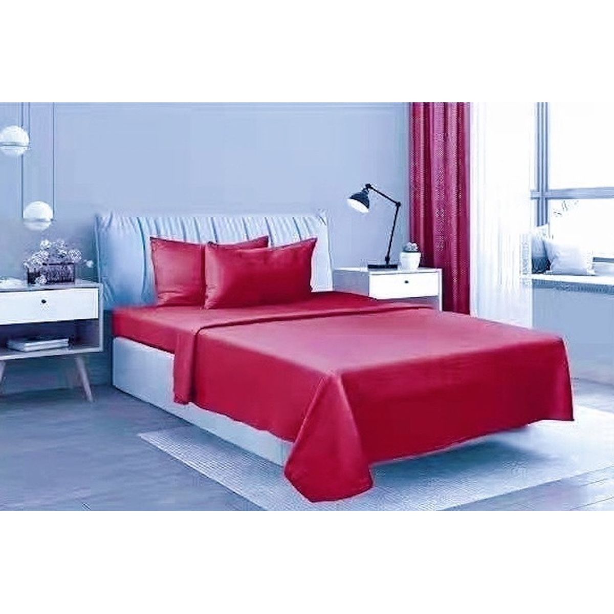 BJ HOGAR - SABANA POLAR COLOR ROJO 2 PLAZAS