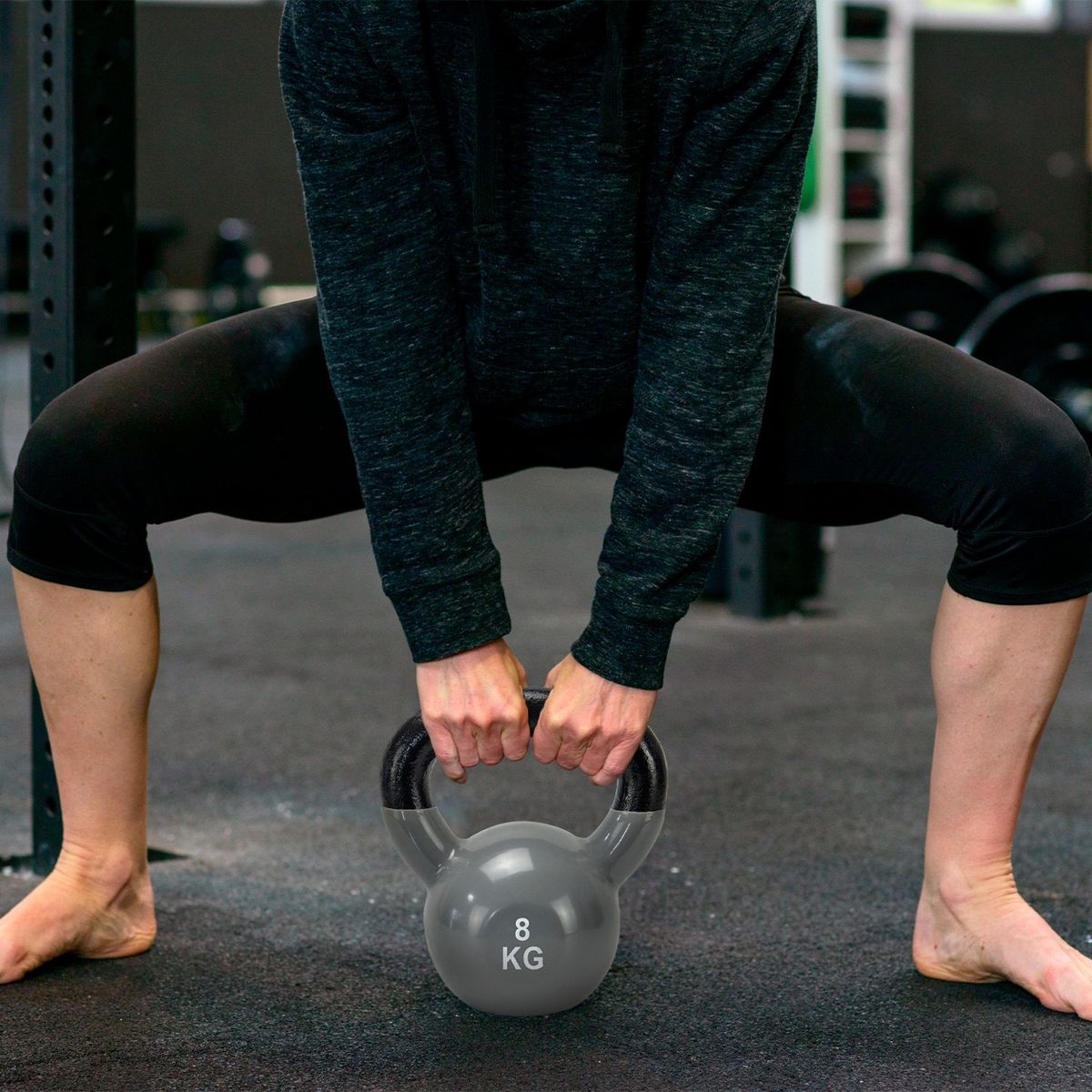 ATLETIS - Kettlebell Vinilo 8 Kg Gris