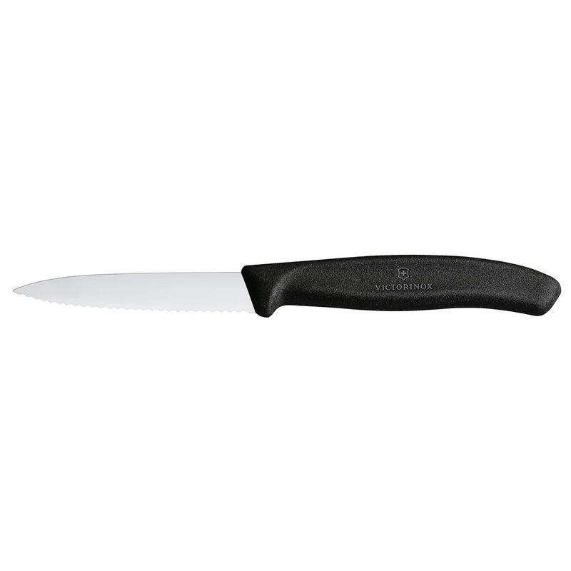 VICTORINOX - Cuchillo Verdura Swiss Classic color Negro. Hoja 8 cm. Victorinox