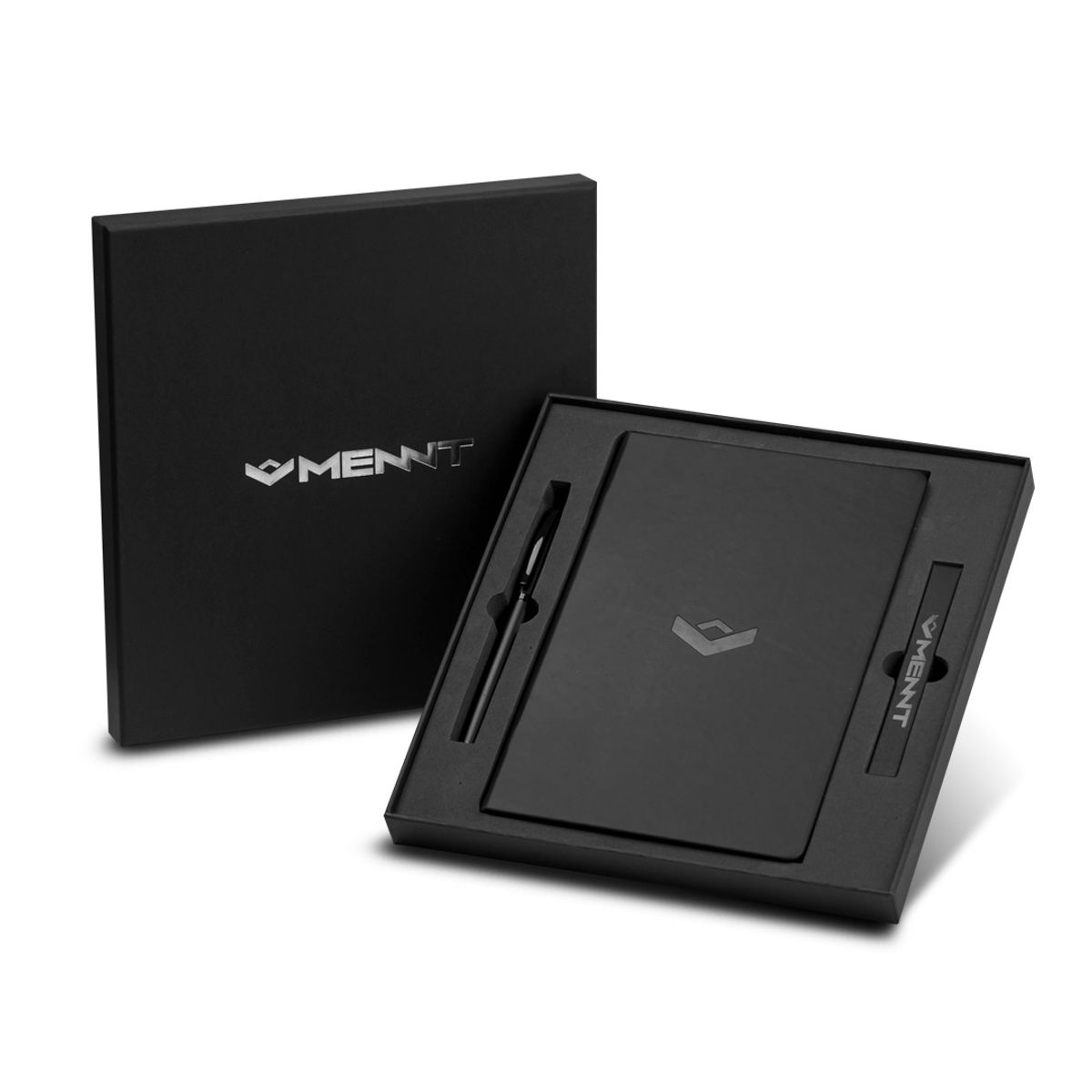 MENNT - Cuaderno Hojas Negras Planner A5 Agenda Lápiz + 3 Repuestos