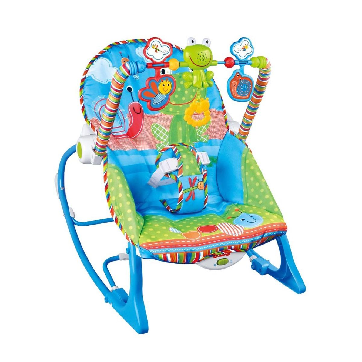 GENERICO - Silla Mecedora Musical Vibracion Bebe 3 En 1 Azul