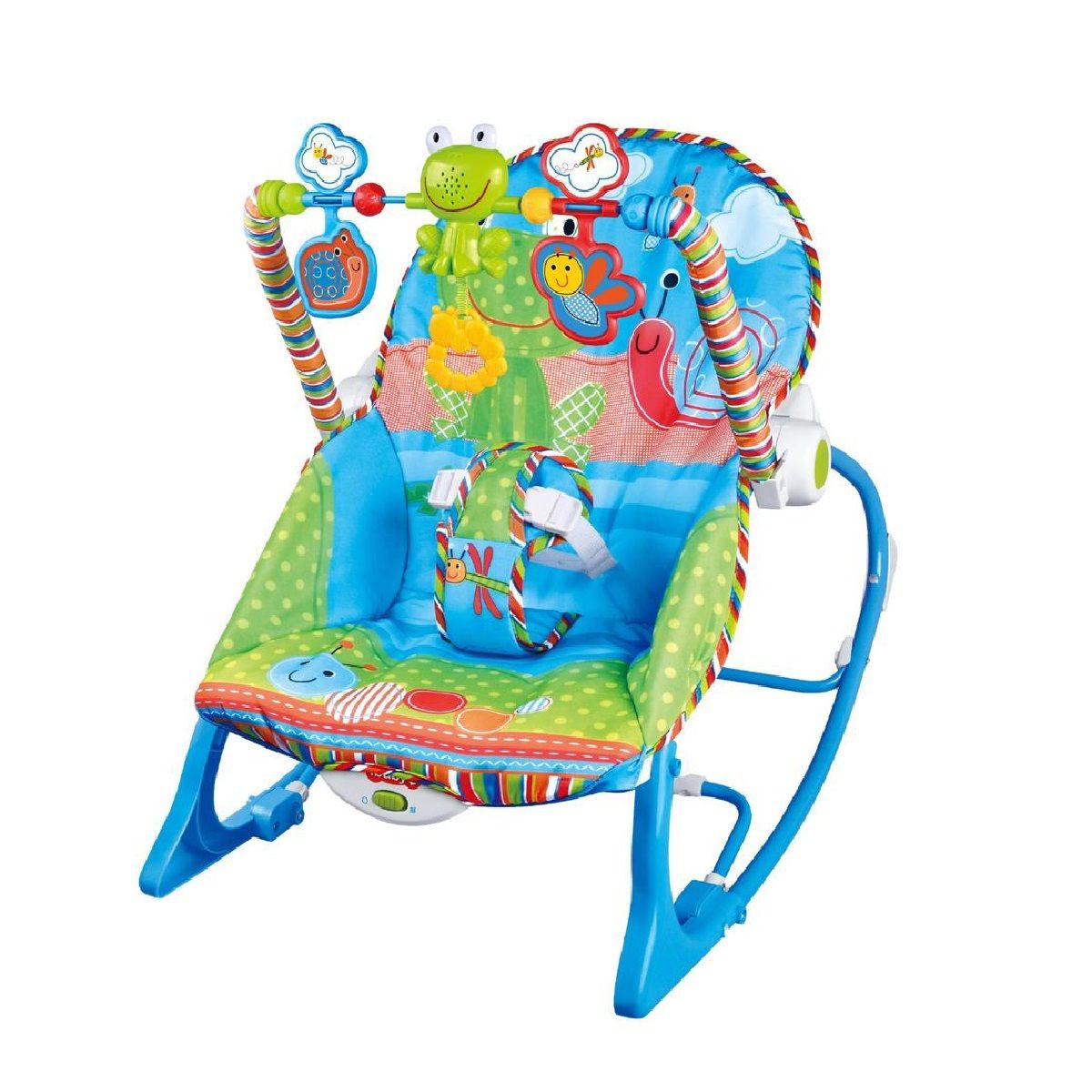 GENERICO - Silla Mecedora Musical Vibracion Bebe 3 En 1 Azul