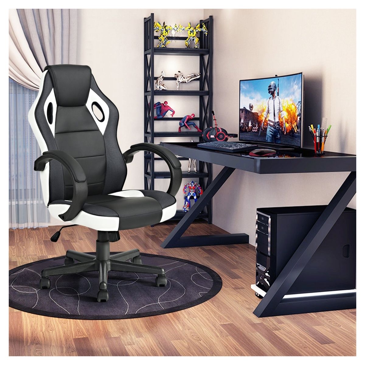 NOVAHUS - Silla Gamer PU Ergonómica Blanco