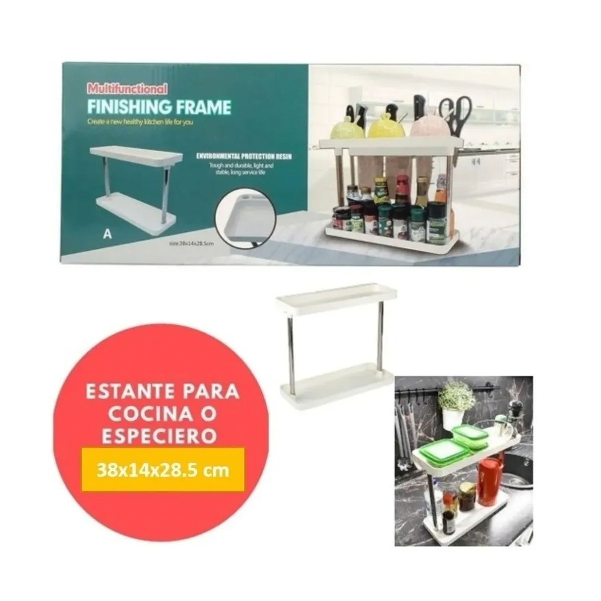 GENERICO - Organizador Multifuncional Rack Repisa De 2 Niveles Cocina