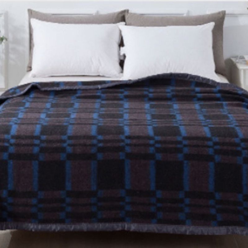 CHANTILLY - Frazada Térmica Jacquard Azul Negro 2 Plazas