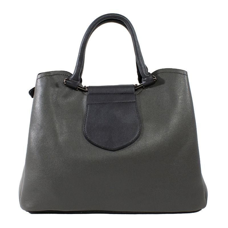 MAILEA - Cartera ecocuero rigida chapeta para mujer gris