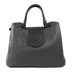 MAILEA - Cartera ecocuero rigida chapeta para mujer gris