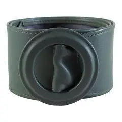 MAILEA - Cinturon faja hebilla redonda mujer gris.-