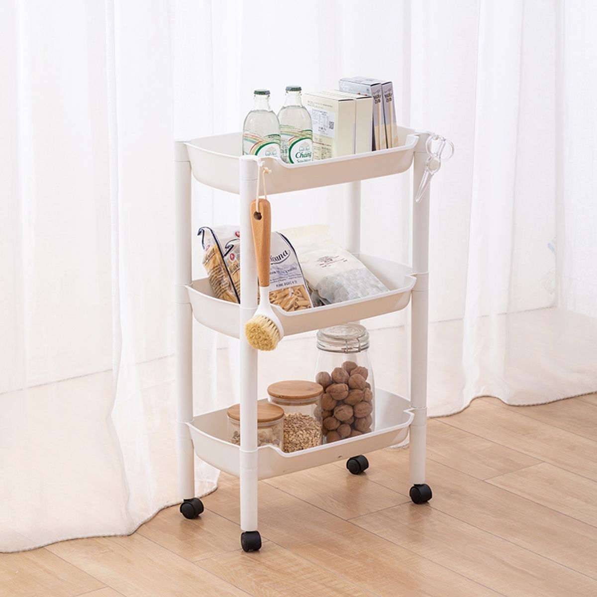 GENERICO - Carro organizador baño cocina con ruedas verdulero 5313 Blan