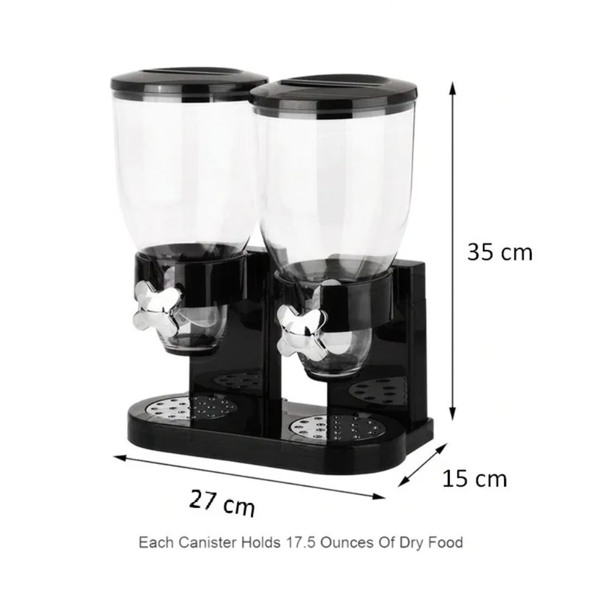 GENERICO - Dispensador Doble De Mesa Cereal Granos Dulces Frutos Secos