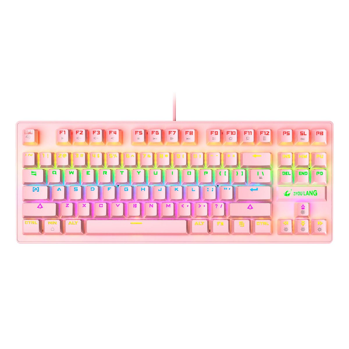 ASIAMERICA - Teclado Mecánico Blue Switch K2 Rosado