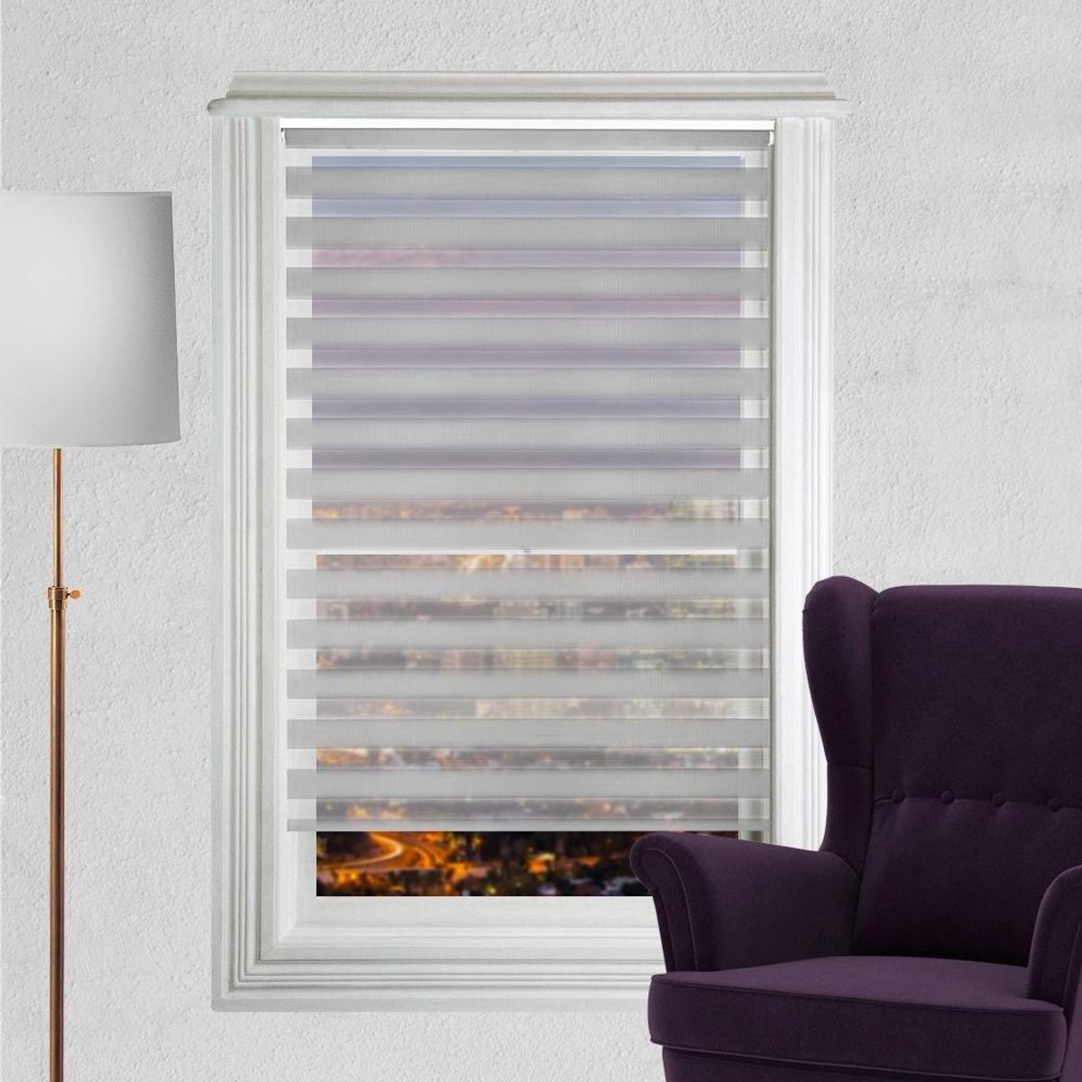 CHANTILLY - Cortina Roller Duo Día Y Noche 90 X 165 Cm Gris