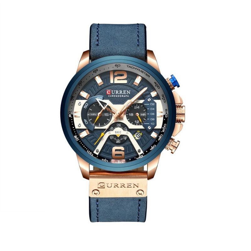 CURREN - Reloj Curren 8329 Elegante de Pulsera De Cuero Con Cronógrafo