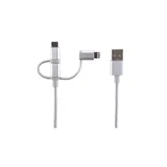 PHILIPS - Cable USB 3 En 1 Mricro USB Tipo C Lightning 0.8M