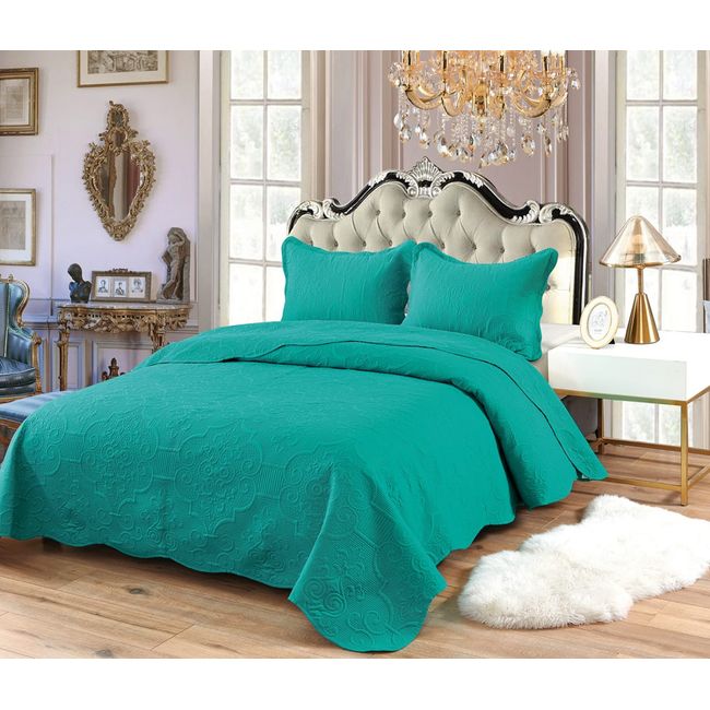 GENERICO - Cobertor de verano Quilt Plaza y Media Turquesa