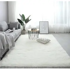 GENERAC - Alfombras peluda tipo Shaggy 200x240 cm Blanco