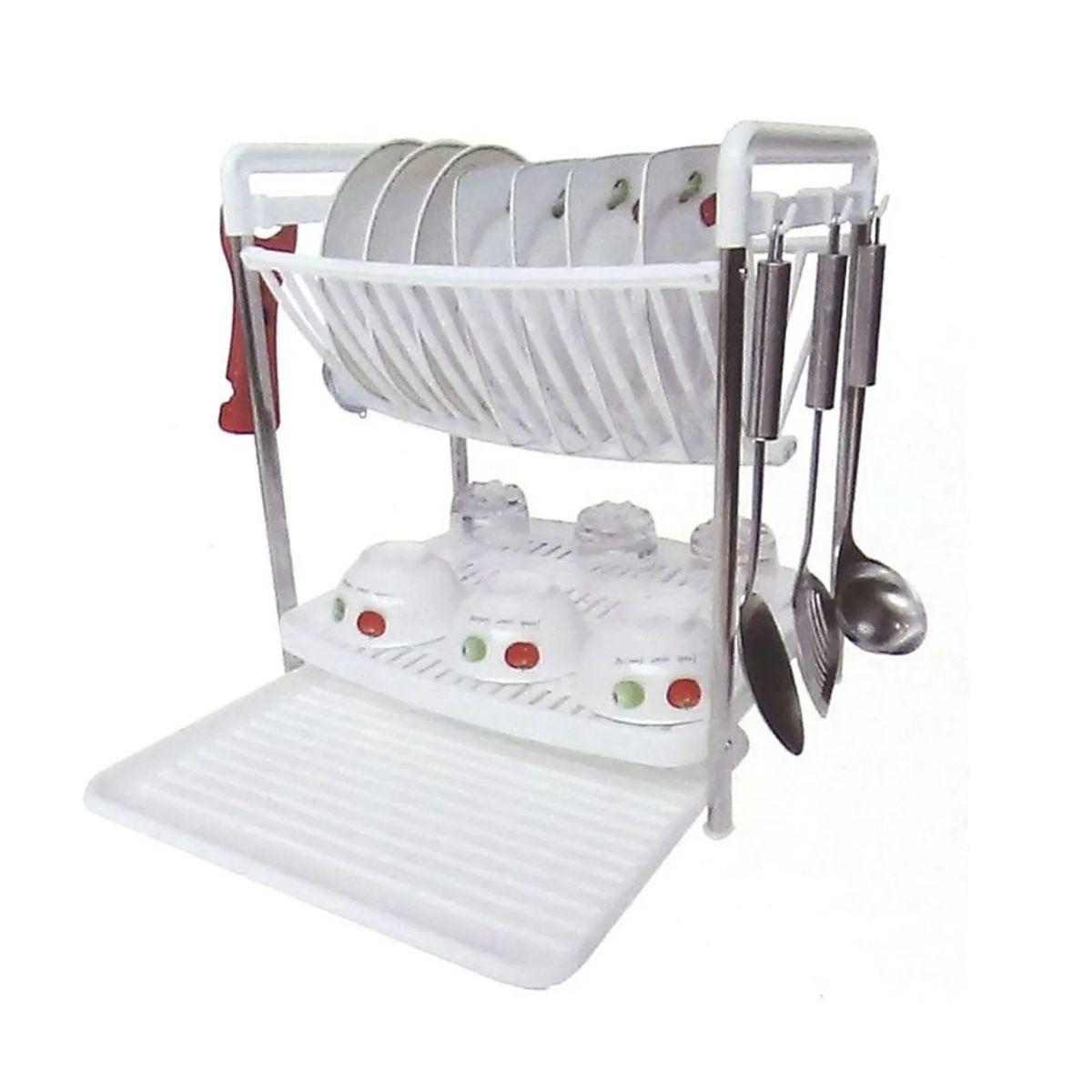 GENERICO - Escurridor Secador Platos Loza Vajilla Dos Niveles Cocina