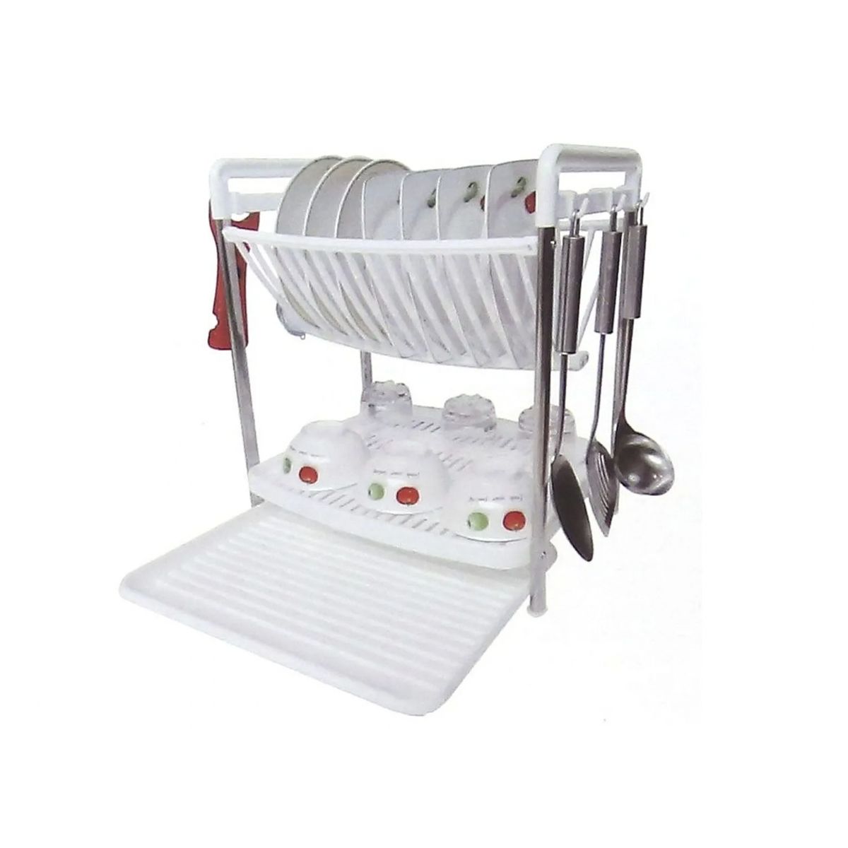 GENERICO - Escurridor Secador Platos Loza Vajilla Dos Niveles Cocina