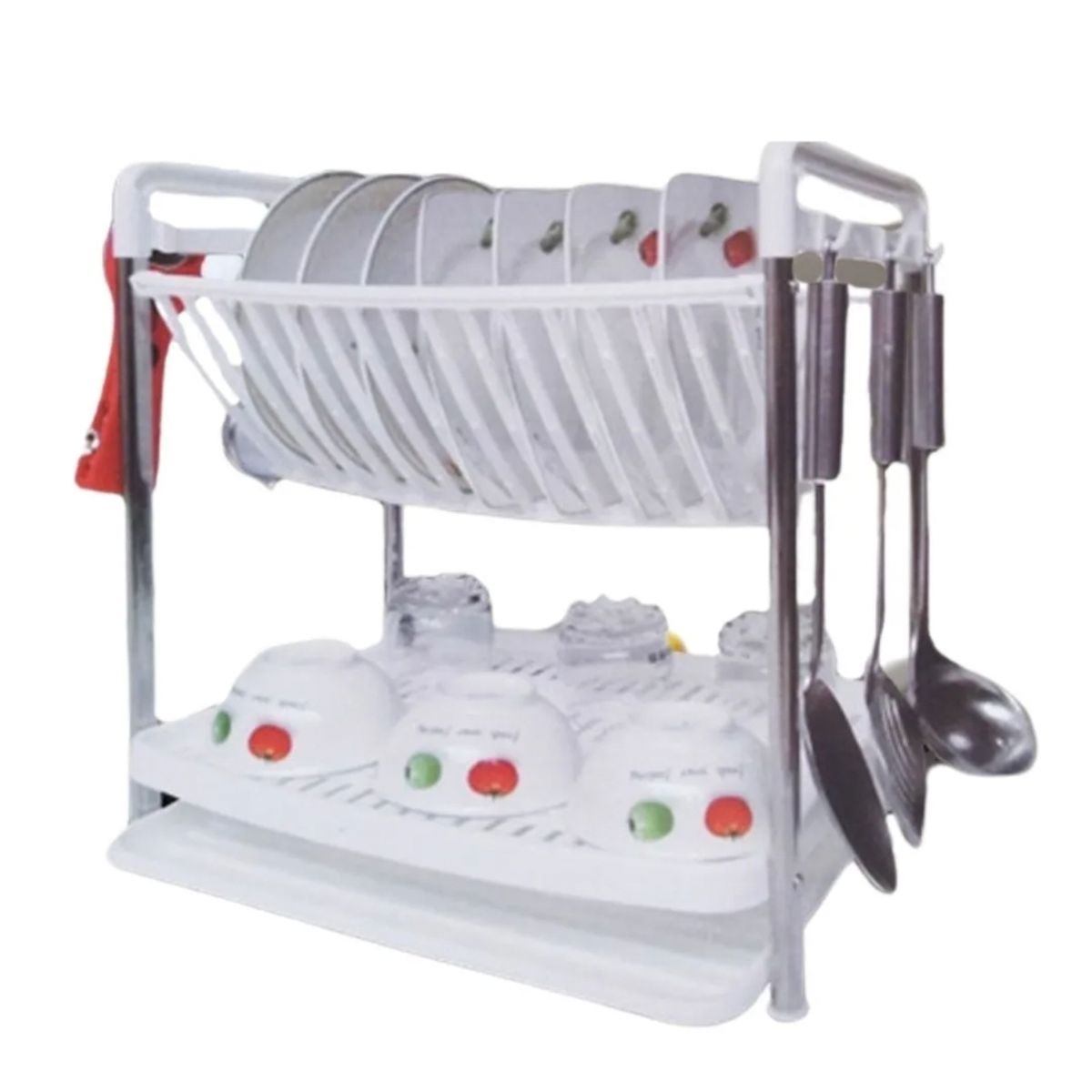 GENERICO - Escurridor Secador Platos Loza Vajilla Dos Niveles Cocina