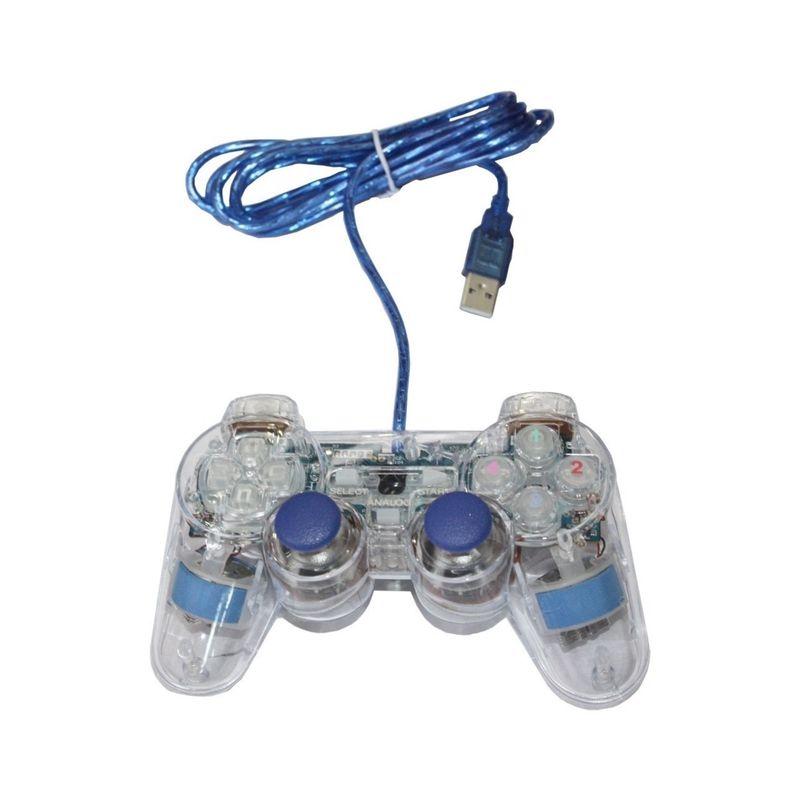 GENERICO - Joystick Control Mando Usb Transparente 12 Boton Pc Consolas GENERICO