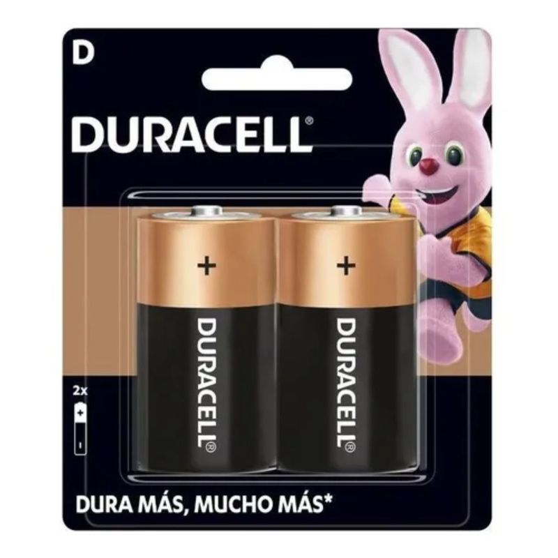 DURACELL - Pila grande tipo D pack de 2 unidades