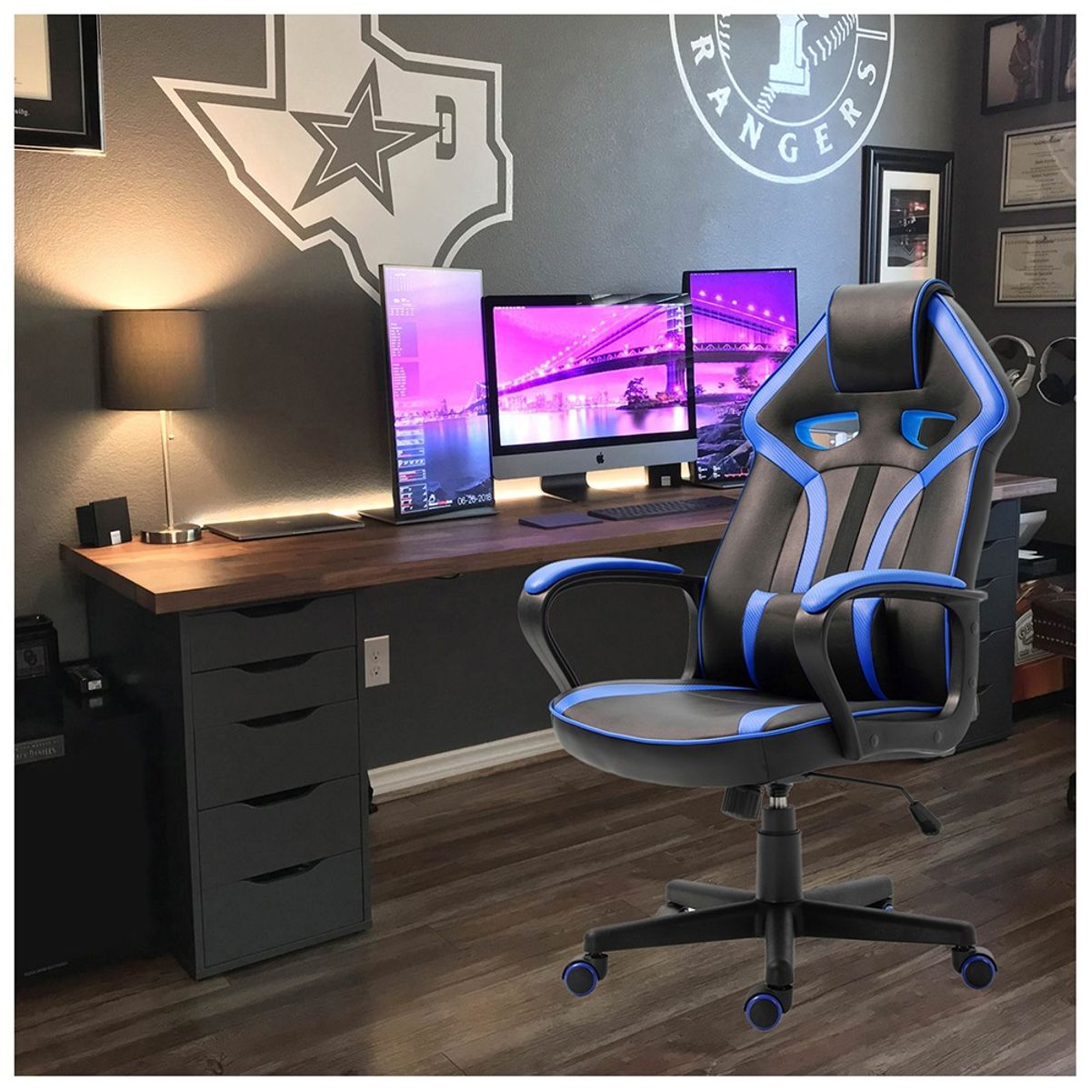 NOVAHUS - Silla Gamer Extreme Game Pvc Base Nylon - Azul