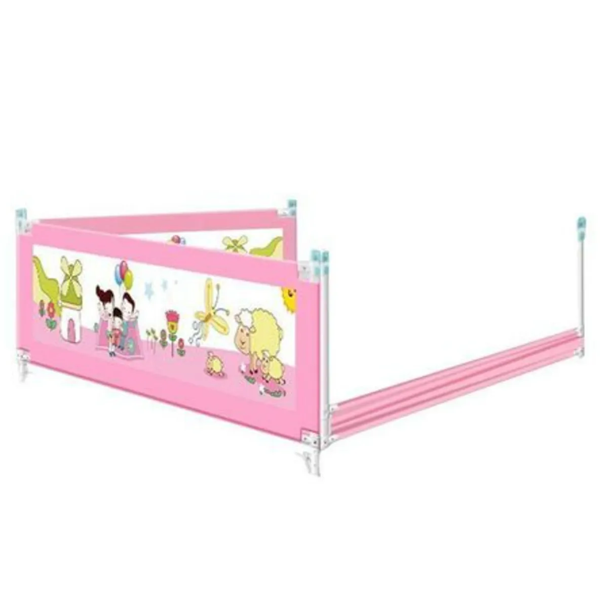 GENERICO - Baranda de Cama Seguridad Para Bebe Plegable 180 cm. Rosado